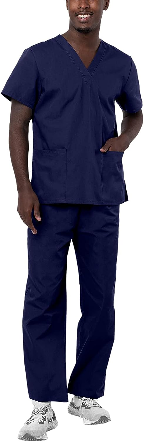"For My Men and Women" Universal Unisex Scrubs - Unisex Drawstring Scrub Set