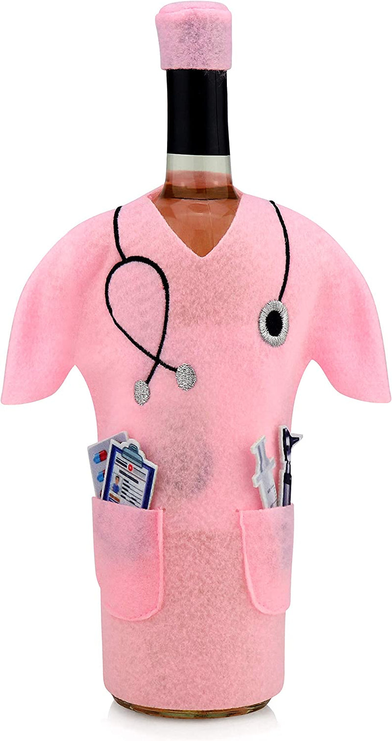 Pink Scrub Wine Bags. Perfect When Gifting Wine!