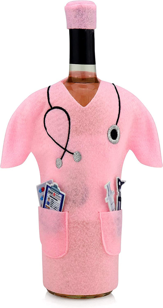 Pink Scrub Wine Bags. Perfect When Gifting Wine!