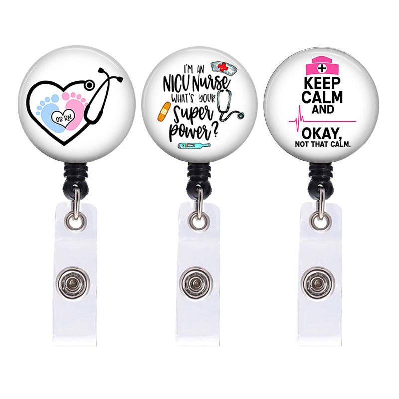 1Pc Rotatable ID Name Badge Reel for Doctors Nurses Work Card Holder A –  The Perky Nurse