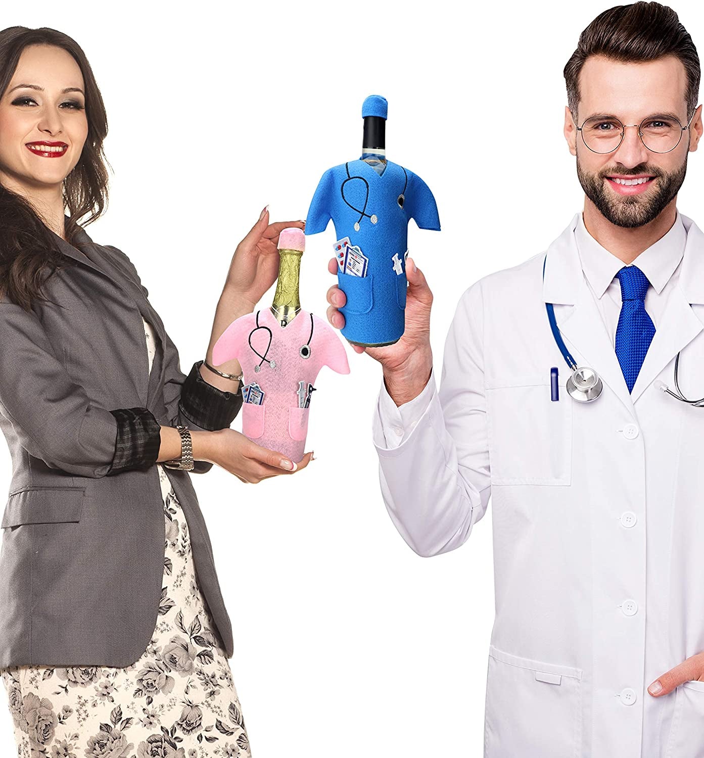 Pink Scrub Wine Bags. Perfect When Gifting Wine!