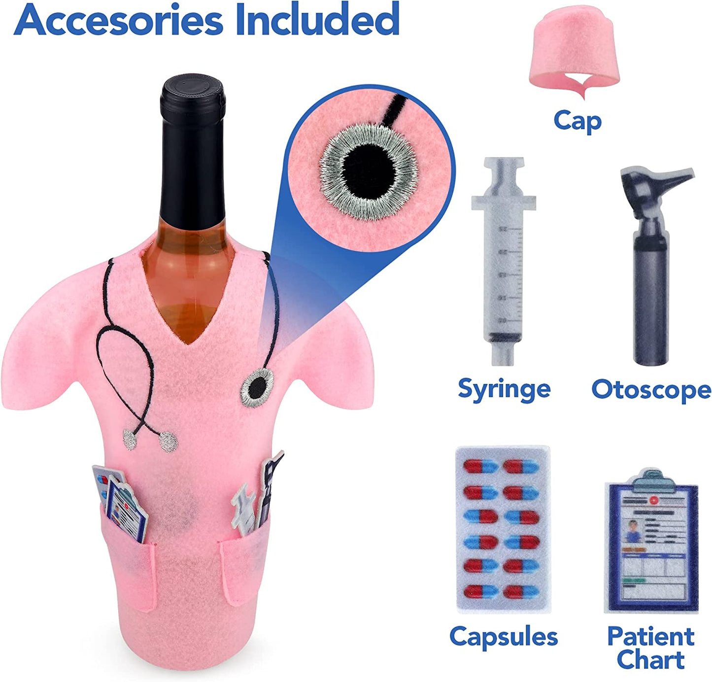 Pink Scrub Wine Bags. Perfect When Gifting Wine!