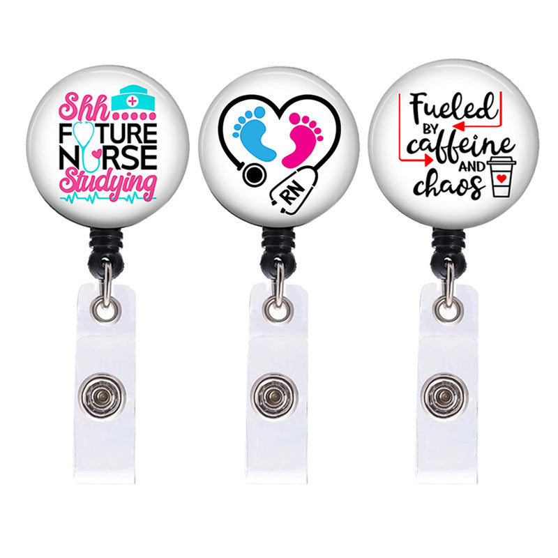 1Pc Rotatable ID Name Badge Reel for Doctors Nurses Work Card Holder Accessories Medical Workers Pass Staff Employee'S Card Clip