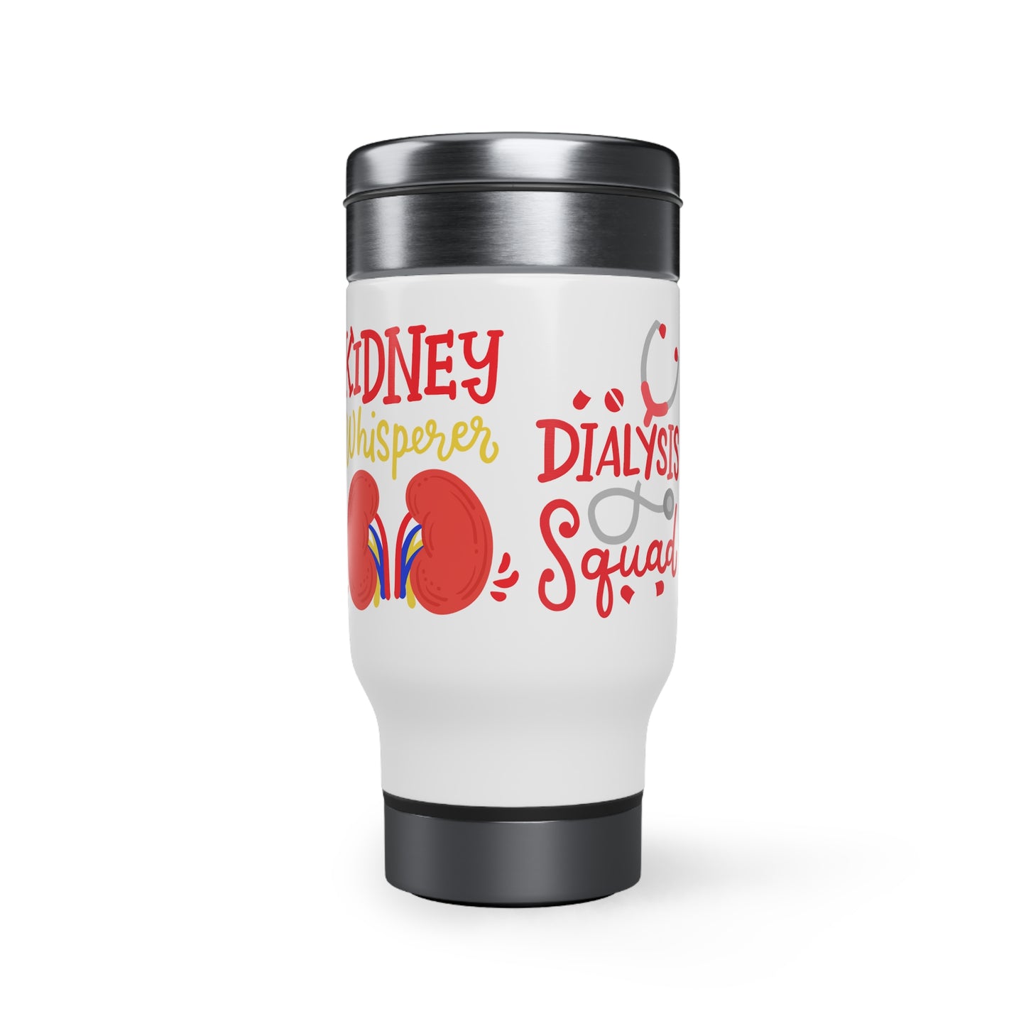 Stainless Dialysis Squad Steel Travel Mug with Handle, 14oz