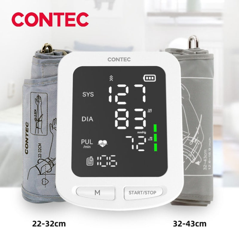 Portable Automatic Digital Blood Pressure Monitor BP Monitor Monitoring Leval Sphygmomanometer Big LED Display 08C/08E