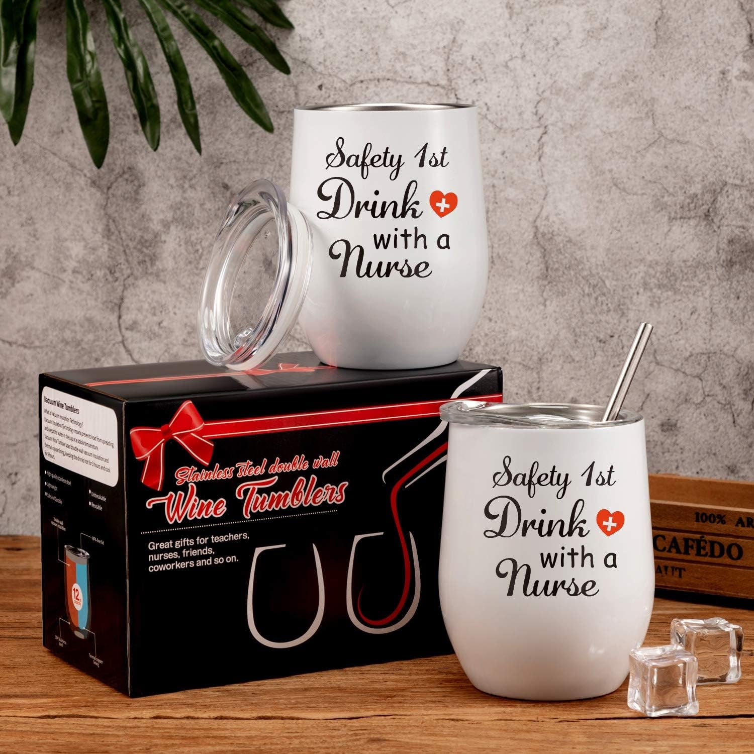 2 Pack Well-Designed Nurse Gifts for Women, Safety 1St Drink with a Nurse Gift Set