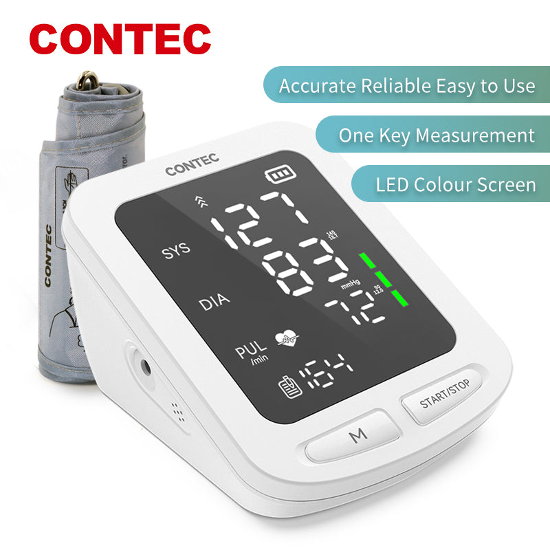 Portable Automatic Digital Blood Pressure Monitor BP Monitor Monitoring Leval Sphygmomanometer Big LED Display 08C/08E