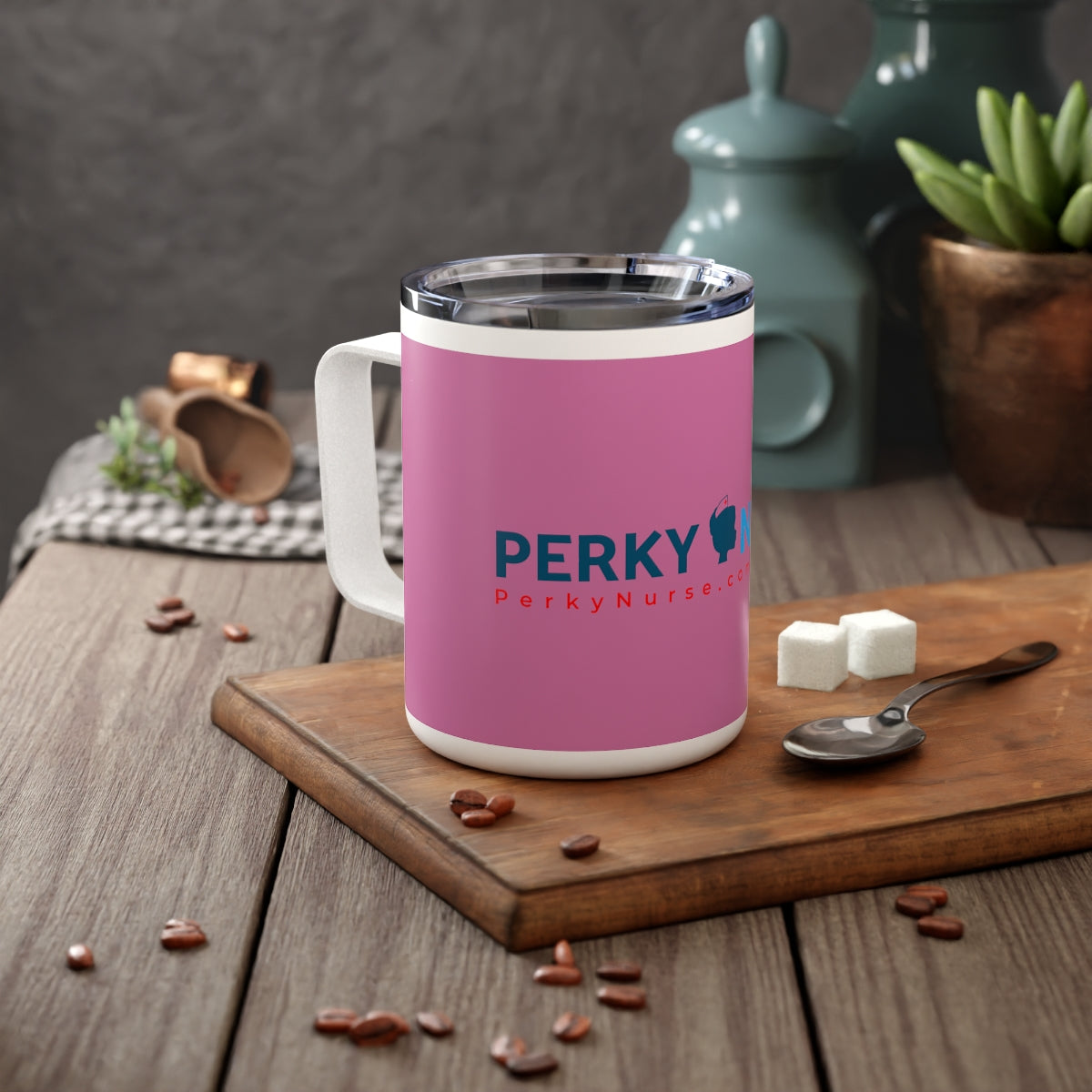 Perky Nurse Insulated Coffee Mug, 10oz