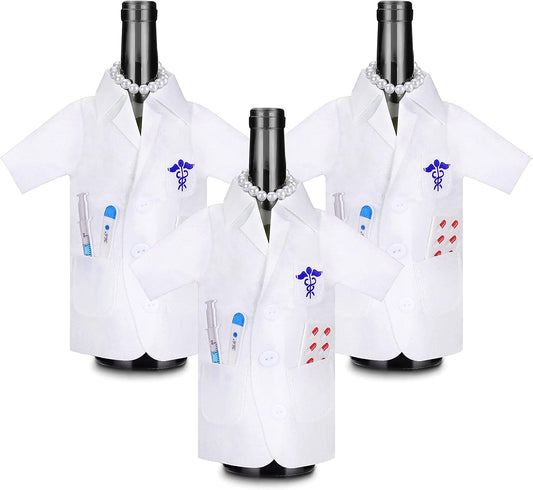 3 Pieces White Coat Wine Bottle Shirt Cover For Wine!