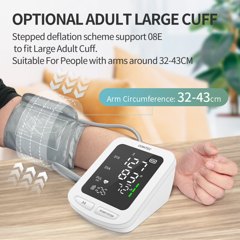 Portable Automatic Digital Blood Pressure Monitor BP Monitor Monitoring Leval Sphygmomanometer Big LED Display 08C/08E