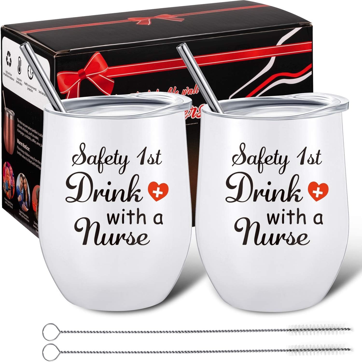 2 Pack Well-Designed Nurse Gifts for Women, Safety 1St Drink with a Nurse Gift Set