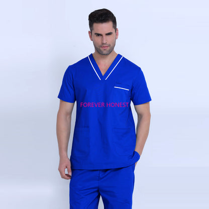  Men Short Sleeve Nursing Scrub Top/Bottom