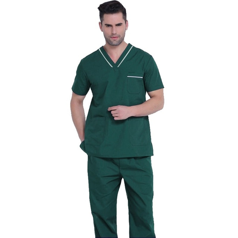  Men Short Sleeve Nursing Scrub Top/Bottom