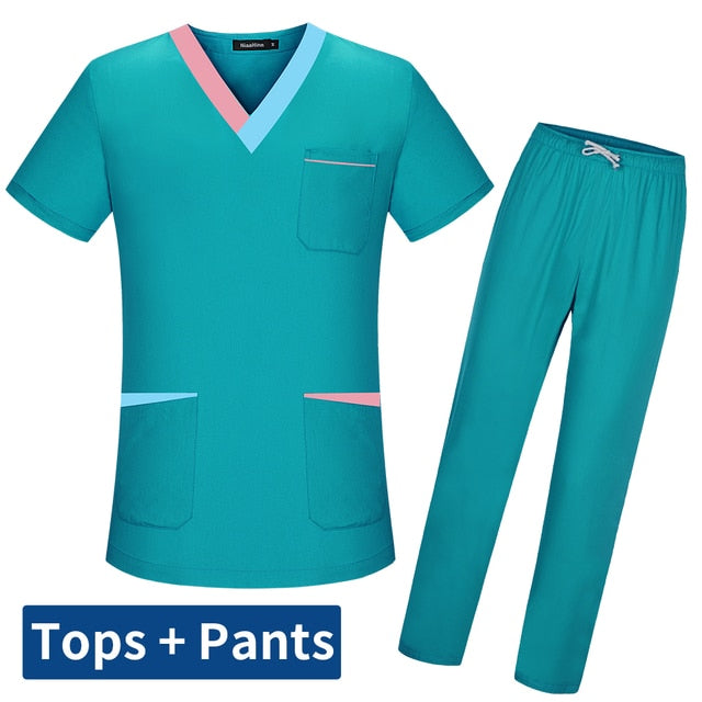 Nursing Scrubs V-neck with color