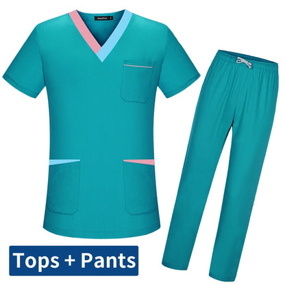Nursing Scrubs V-neck with color