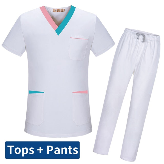 Nursing Scrubs V-neck with color