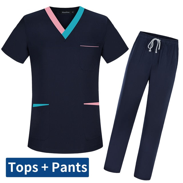 Nursing Scrubs V-neck with color