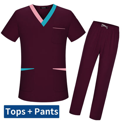 Nursing Scrubs V-neck with color