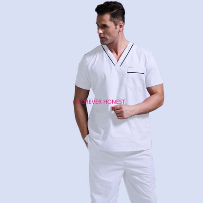  Men Short Sleeve Nursing Scrub Top/Bottom