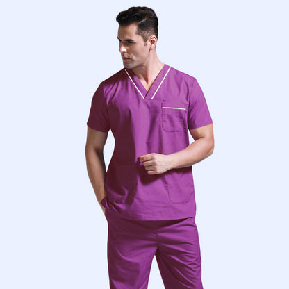  Men Short Sleeve Nursing Scrub Top/Bottom