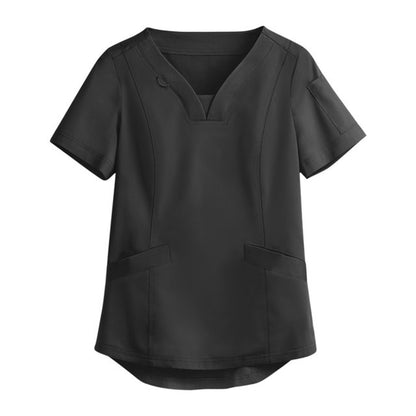 Women's Uniform V-Neck Short Sleeve Scrub Tops 