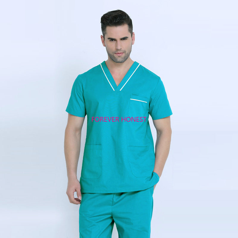  Men Short Sleeve Nursing Scrub Top/Bottom